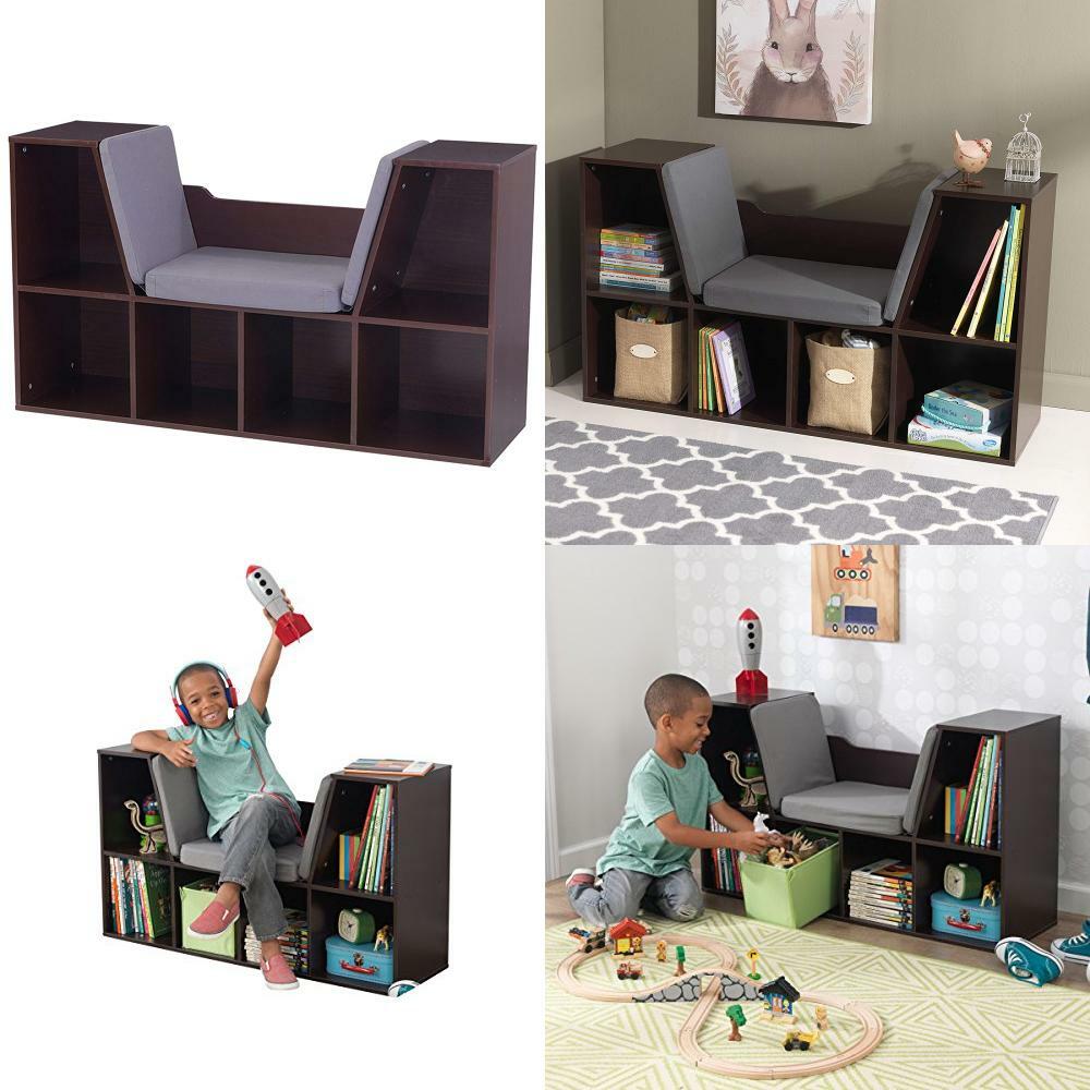 Kidkraft Preschool Kids Bookcase Reading Nook Espresso Educational