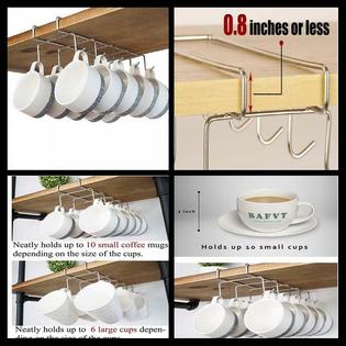Bafvt Under Cabinet Coffee Mug Holder Hook Stainless Steel Cup