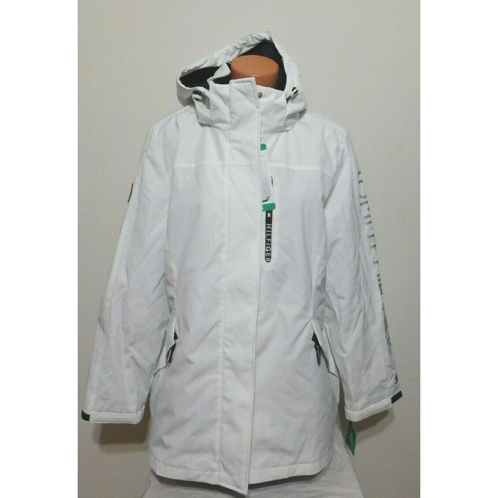 Tommy Hilfiger Womens 3 In 1 White Winter Coat With Hood Parka