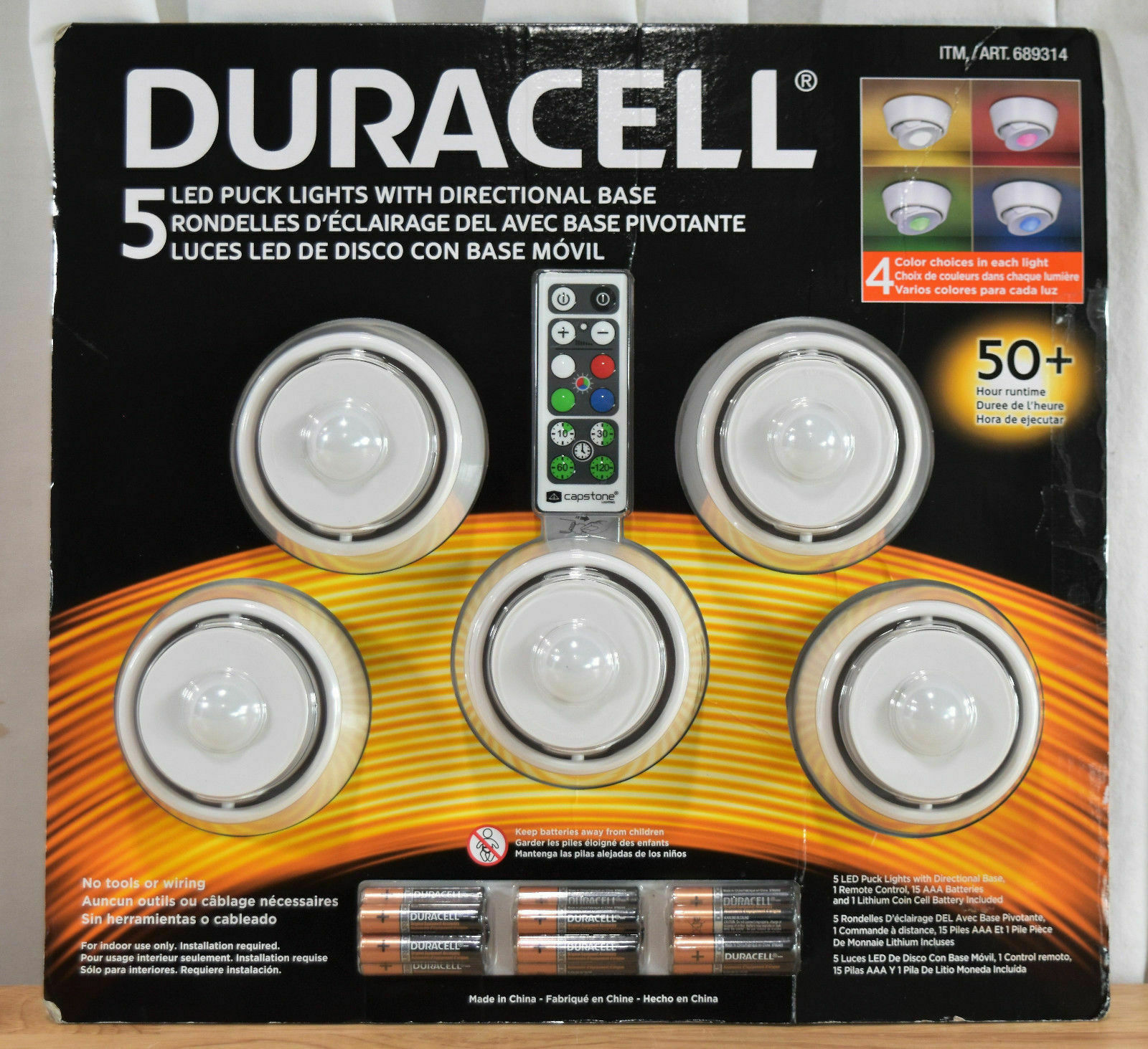 New Duracell Led Puck Lights 5pk Under Cabinet Lights Color 4