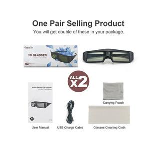 Exquizon 4336298797 Exquizon Dlp Link 3d Active Shutter Glasses Compatible With 3d Dlp Projectors