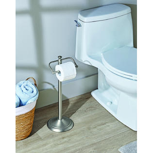Better Homes Gardens Satin Nickel Finish Standing Toilet Paper