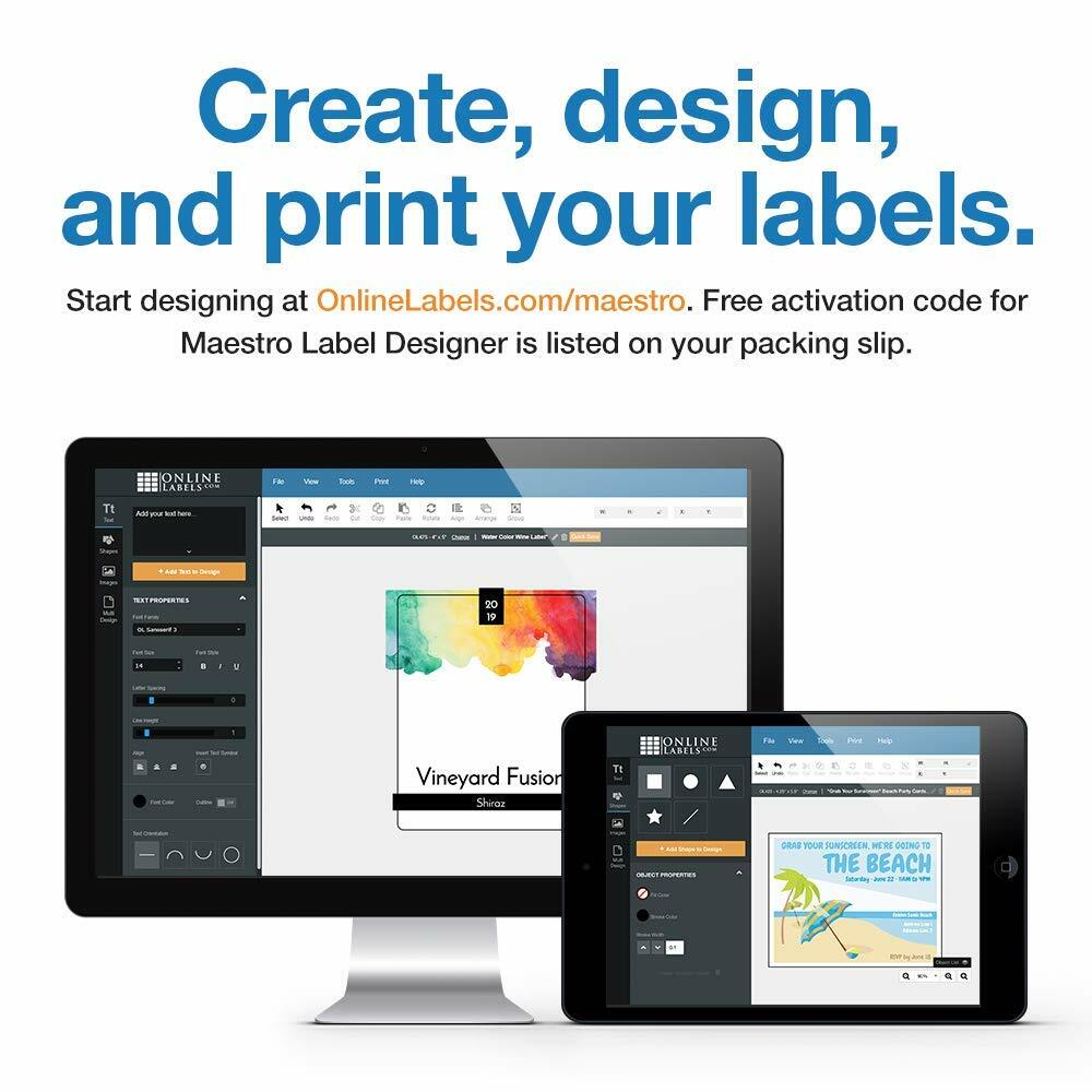 Online Labels Ol177wx Sticker Paper 100 S White Matte 8 5 X 11 Sticker Paper 100 S White Matte