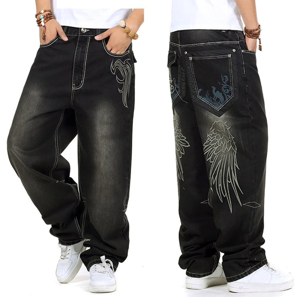 Py Bigg Mens Jeans Loose Fit Big Tall Hiphop Work Pants Relaxed