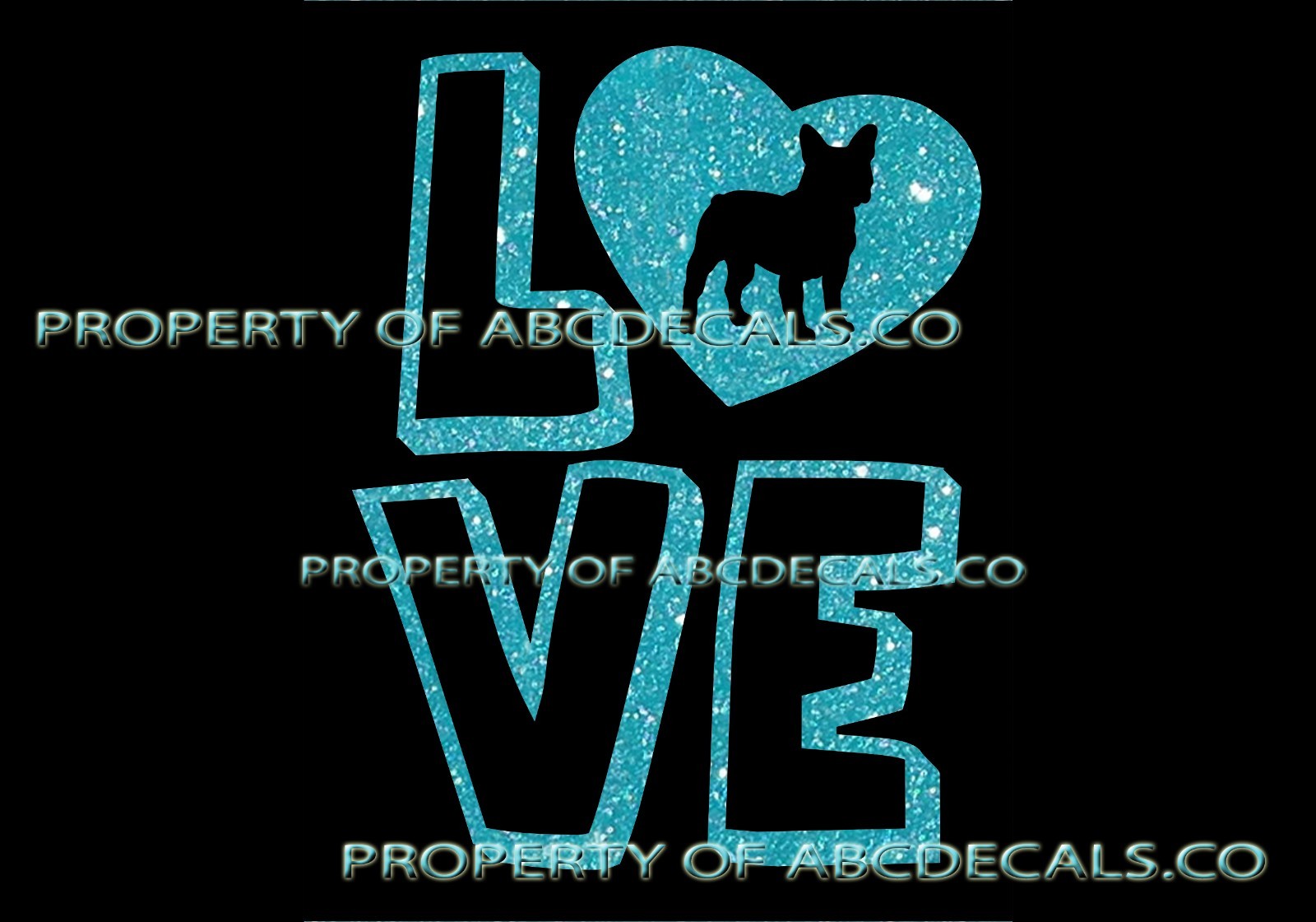 Oracal Vrs Love Logo Heart Dog French Bulldog Puppy Canine Car Decal Metal Sticker