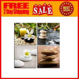 Nan Wind Framed Stone Jasmine Flower Zen Spa Wall Art Prints