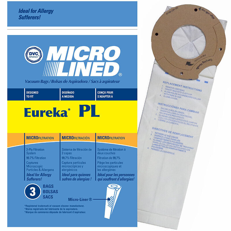 DVC [6 Bags] Eureka Style PL 62389A Micro Allergen Vacuum Cleaner Bags by DVC Made in USA