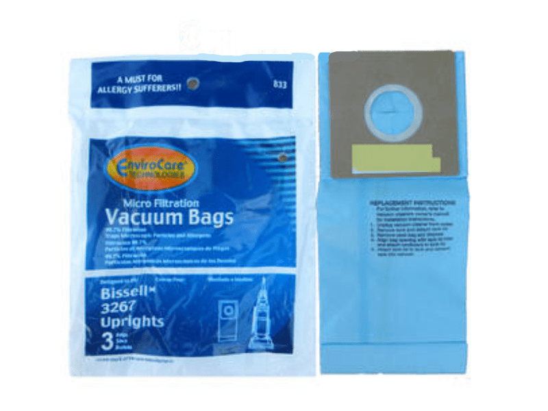 Envirocare [9 Bags] Bissell 32671 3267, 3863, 6221 Upright Vacuum Bags Micro Allergen Filtration 833