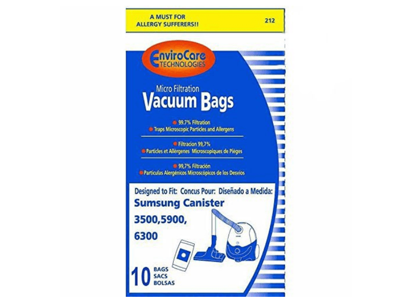 Envirocare [20 Bags] Samsung Vacuum Bags Type 3500, 5900, 6300 Micro Allergen Filtration Style Vac