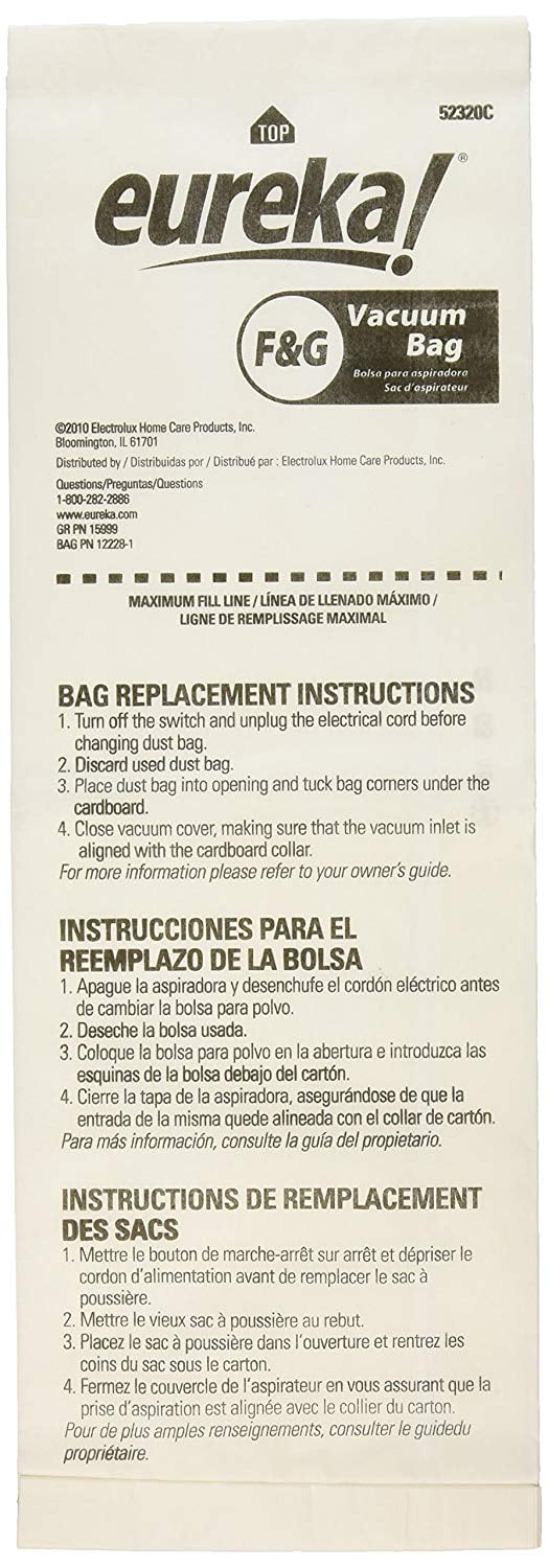 Eureka [2 Loose Bags] Genuine Eureka Sanitaire Style FG Vacuum Cleaner Bags 54924B-10 OEM 4000, 5000