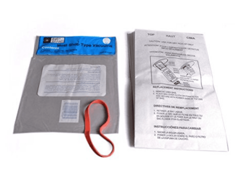 Envirocare [1 Pack] Shop Vacuum 830SW Vac Cleaner Bags w/ Rubber Band 90010100 900-101-00 2.5 Gallon