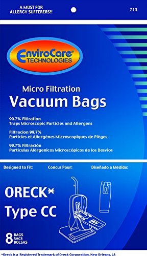EnviroCare Oreck Vacuum Cleaner Bags to Fit Style Cc and All Upright Models, X-L