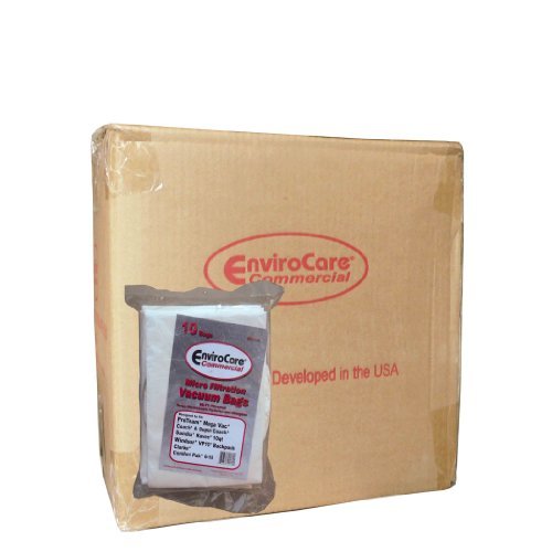 Envirocare 1 Case (10 pkgs) Commercial Backpack Vacuum Cleaner Bags 10 Quart, Clarke, Coach