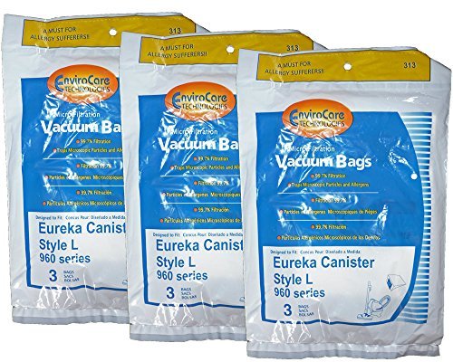 Electric Vac LLC EnviroCare 9 Eureka Style L Allergy Microfiltration Canister Vacuum Cleaner Bags