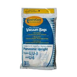 Electric Vac LLC 3 Panasonic Type U U3 U6 Upright Vacuum Cleaner Microfiltration Bags