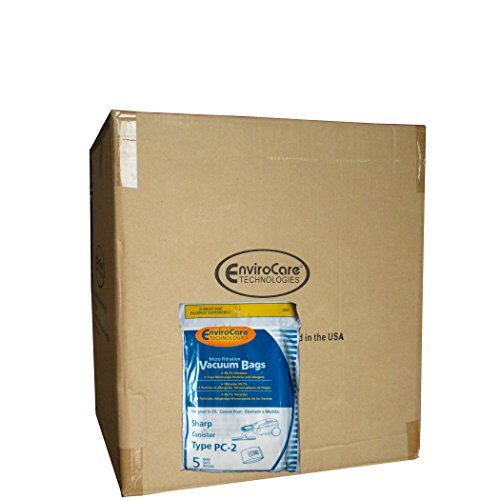 Electric Vac LLC EnviroCare 1 Case (50 pkgs) Sharp PC-2 Canister Allergen Vacuum Cleaner Bags EC-