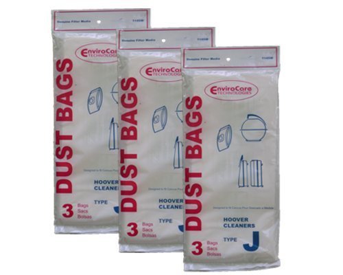 Envirocare 9 Hoover Type J 4010010J, #405396, 625871 Canister Tank Vacuum Cleaner Bags Mode
