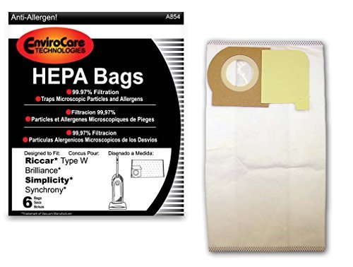 Electric Vac LLC EnviroCare Replacement HEPA Vacuum Bags to fit Riccar Type W Brilliance and Simp
