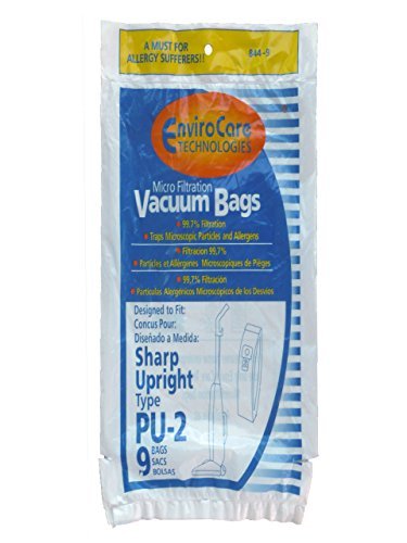 Electric Vac LLC 9 Sharp Style PU-2 Microfiltration Upright Vacuum Cleaner Bags
