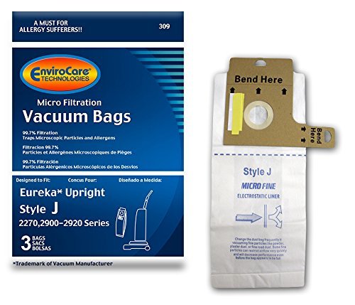 EnviroCare Replacement Micro Filtration Vacuum Bags for Eureka Style J Uprights