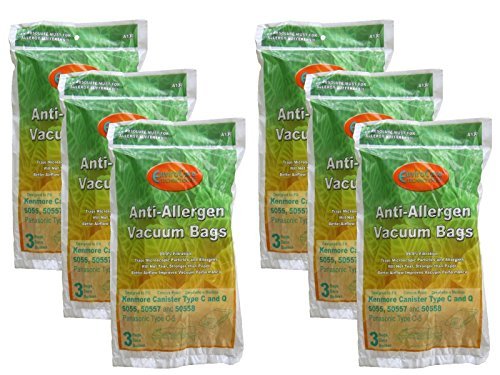 Electric Vac LLC EnviroCare 18 HEPA Canister Type C, Q, 50558 50555 50557 Vacuum Bags, Canister
