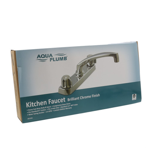 Aqua Plumb 1812101 Chrome Plated Heavy Pattern 2 Handle Kitchen Faucet