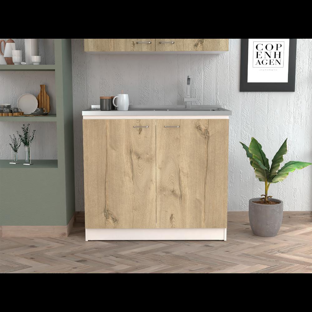 TUHOME Napoles Utility Sink with Cabinet Engineered Wood Cabinets in  Multi-color