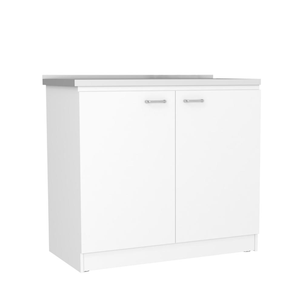 TUHOME Napoles Utility Sink with Cabinet Engineered Wood Cabinets in  White