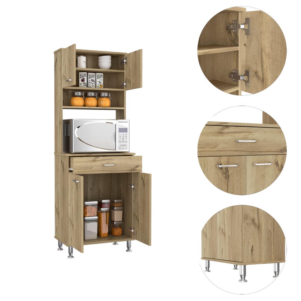 TUHOME Della 60 Kitchen Pantry Engineered Wood Pantries in  Beige