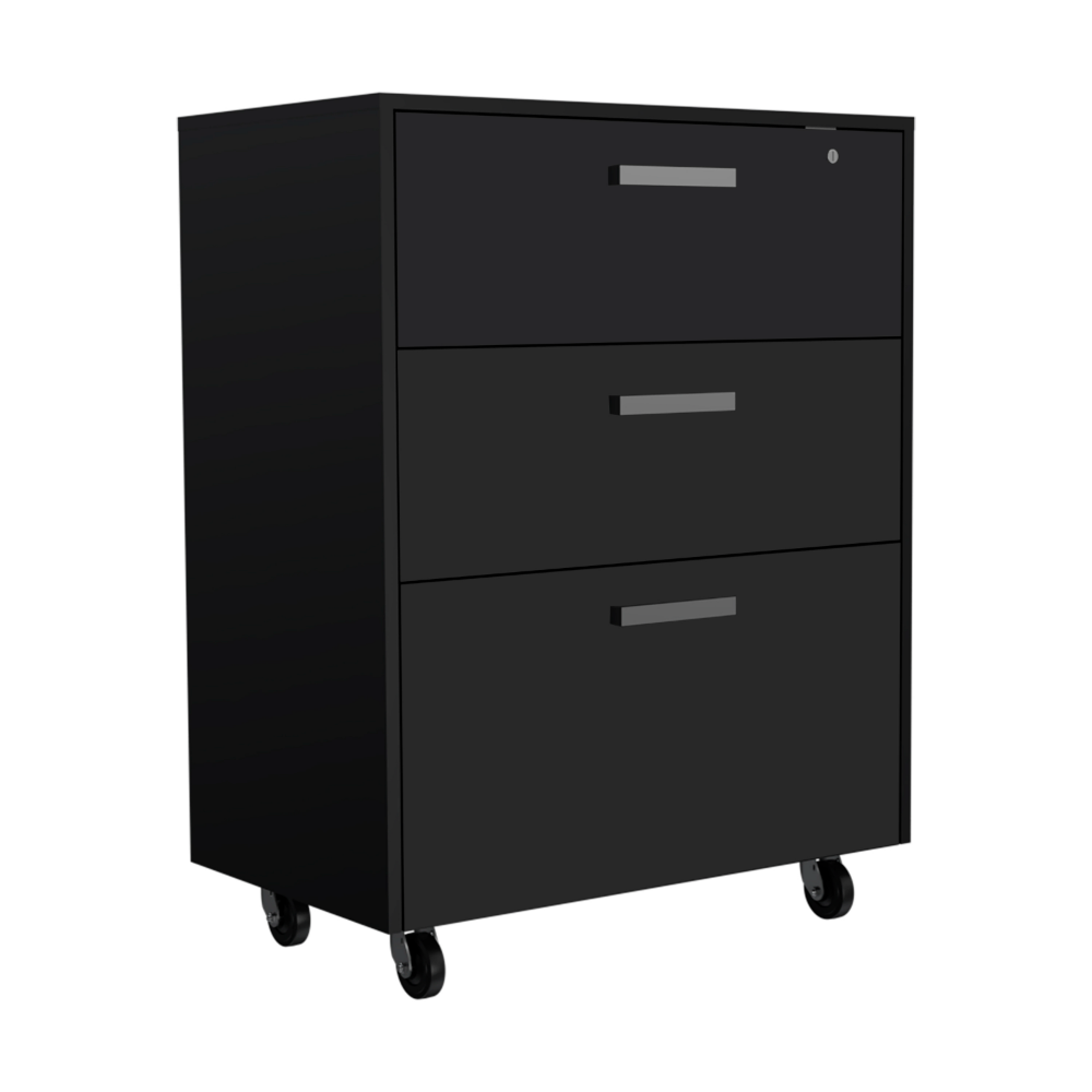 TUHOME Storage Cabinet - Drawer Base Cabinet  Engineered Wood Storage Cabinets in  Black
