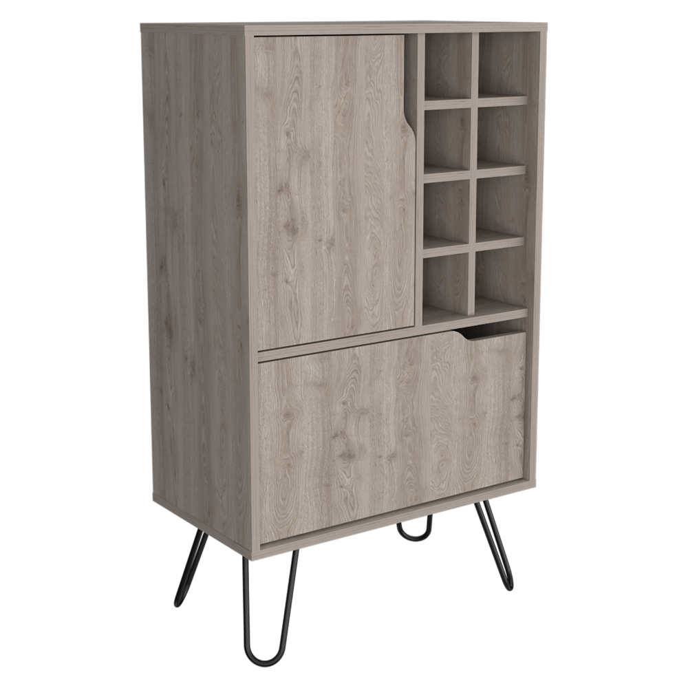 TUHOME Manhattan L Bar Cabinet  Engineered Wood Bar Cabinets in  White