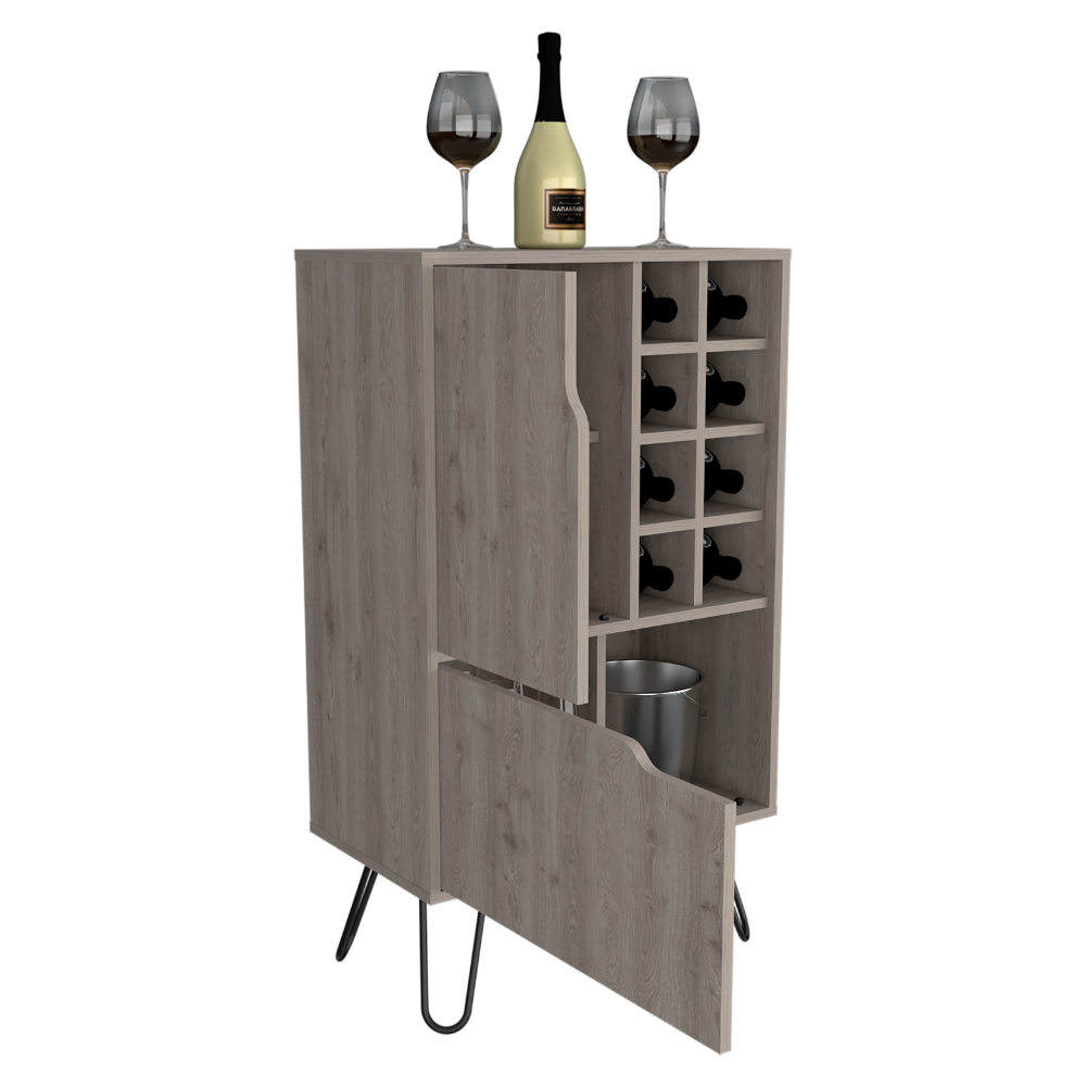 TUHOME Manhattan L Bar Cabinet  Engineered Wood Bar Cabinets in  White