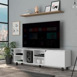 TUHOME Valdivia Tv Stand  Engineered Wood TV Stands in  White