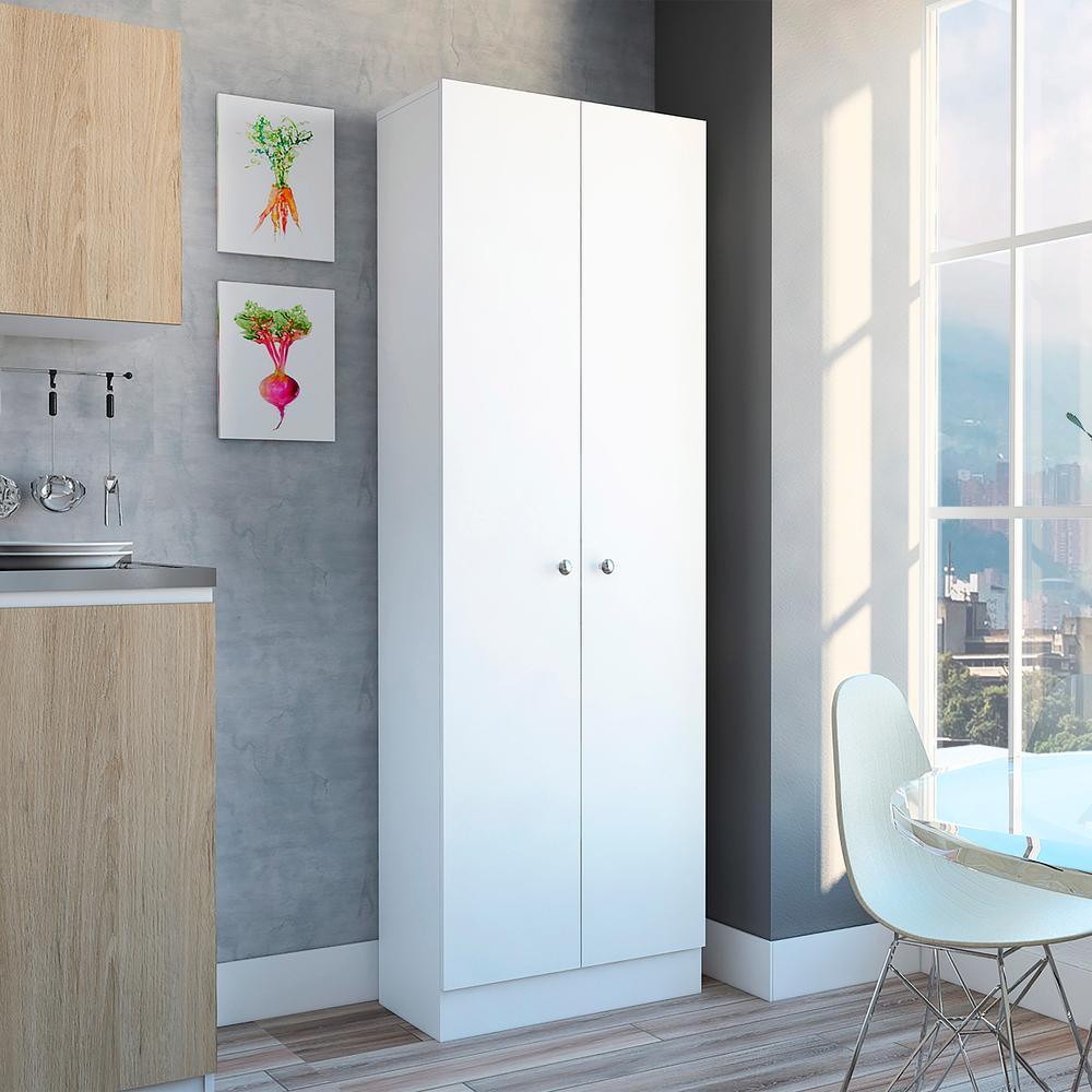 TUHOME Multistorage Pantry Cabinet  Engineered Wood Pantries in  White