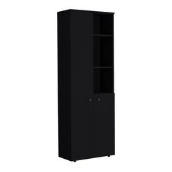 TUHOME Konik 67-Inch High Storage Cabinet Kitchen Pantry With Three Doors and and Three Exterior Shelves