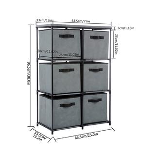 Home Bi Homebi 6 Drawer Storage Chest Shelf Unit Storage Cabinet