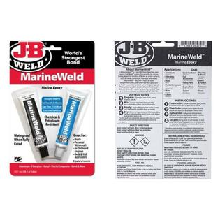 J B Weld Co J B Weld 8272 Marine Weld Epoxy Cures Strong As Steel Lasting Repairs 2oz 2parts