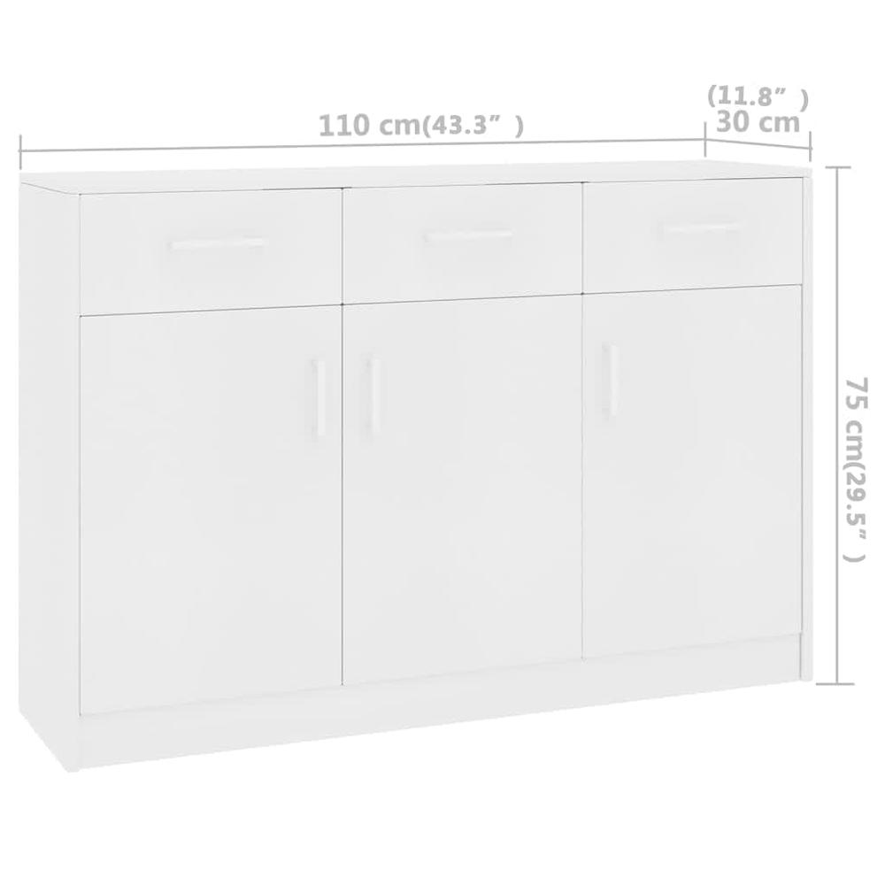 vidaXL Sideboard White 43.3"x11.8"x29.5" Engineered Wood