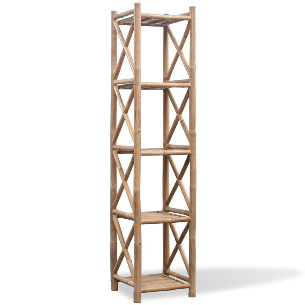 vidaXL 5-Tier Bamboo Shelf Square