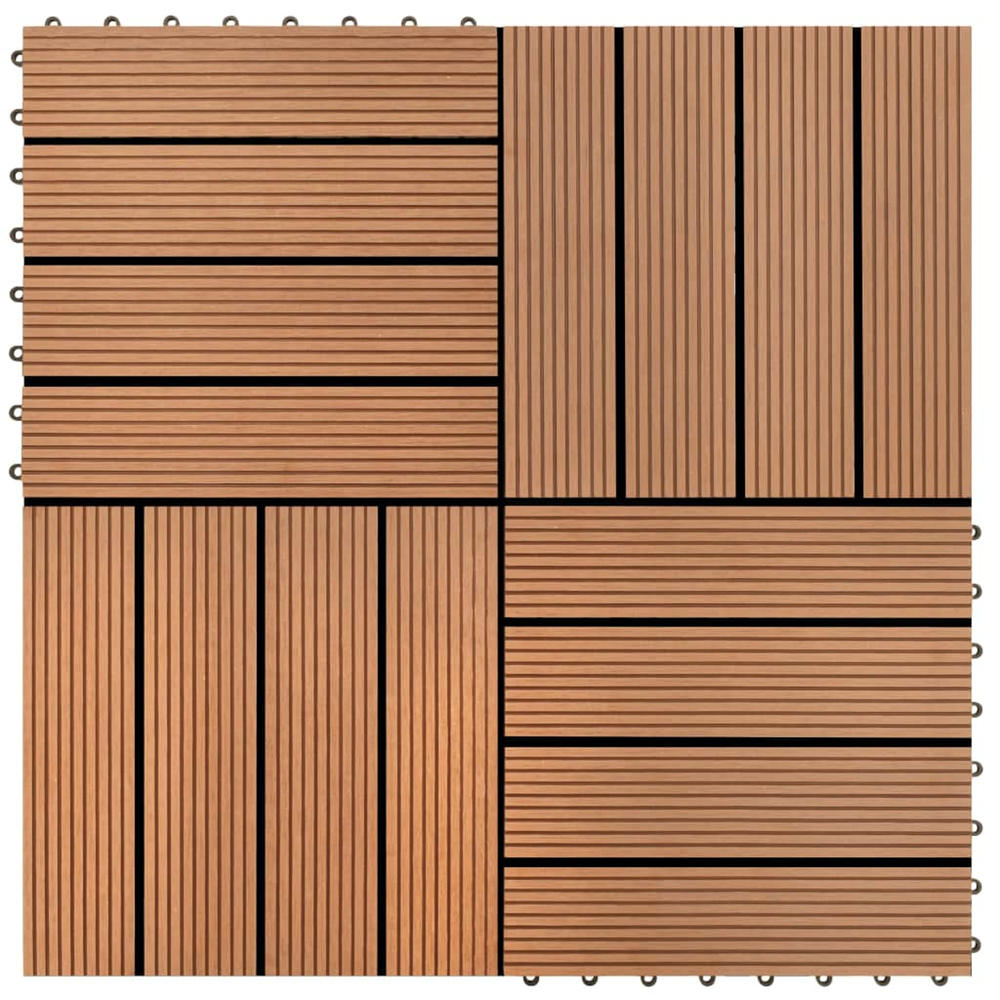 vidaXL WPC Tiles 11.8"x11.8" 11 pcs 11 ft² Brown