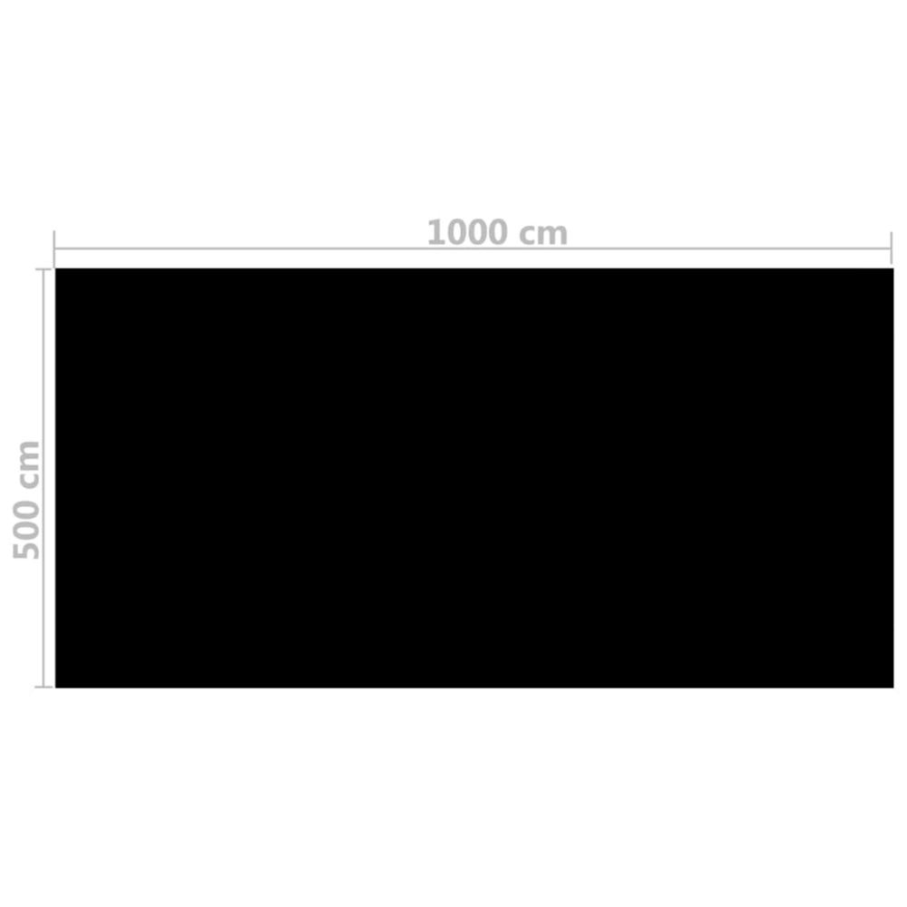 vidaXL Floating Rectangular PE Solar Pool Film 33 x 16.5 ft Black
