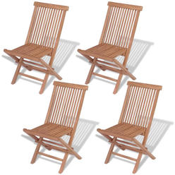 vidaXL Folding Garden Chairs 4 pcs Solid Teak Wood Brown