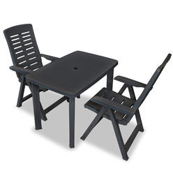 vidaXL Patio Bistro Set Outdoor Furniture Set Patio Table and Chairs Plastic