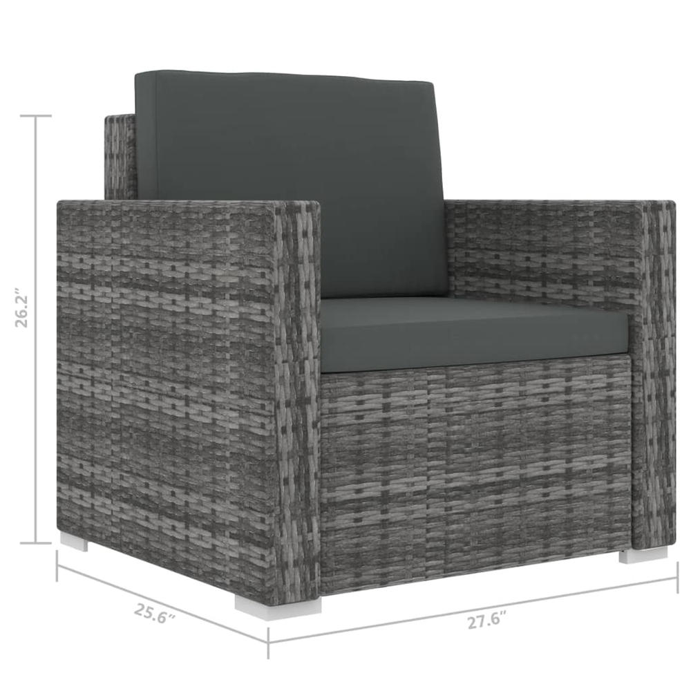 vidaXL Patio Furniture Set Conversation Set Sectional Sofa with Table Rattan