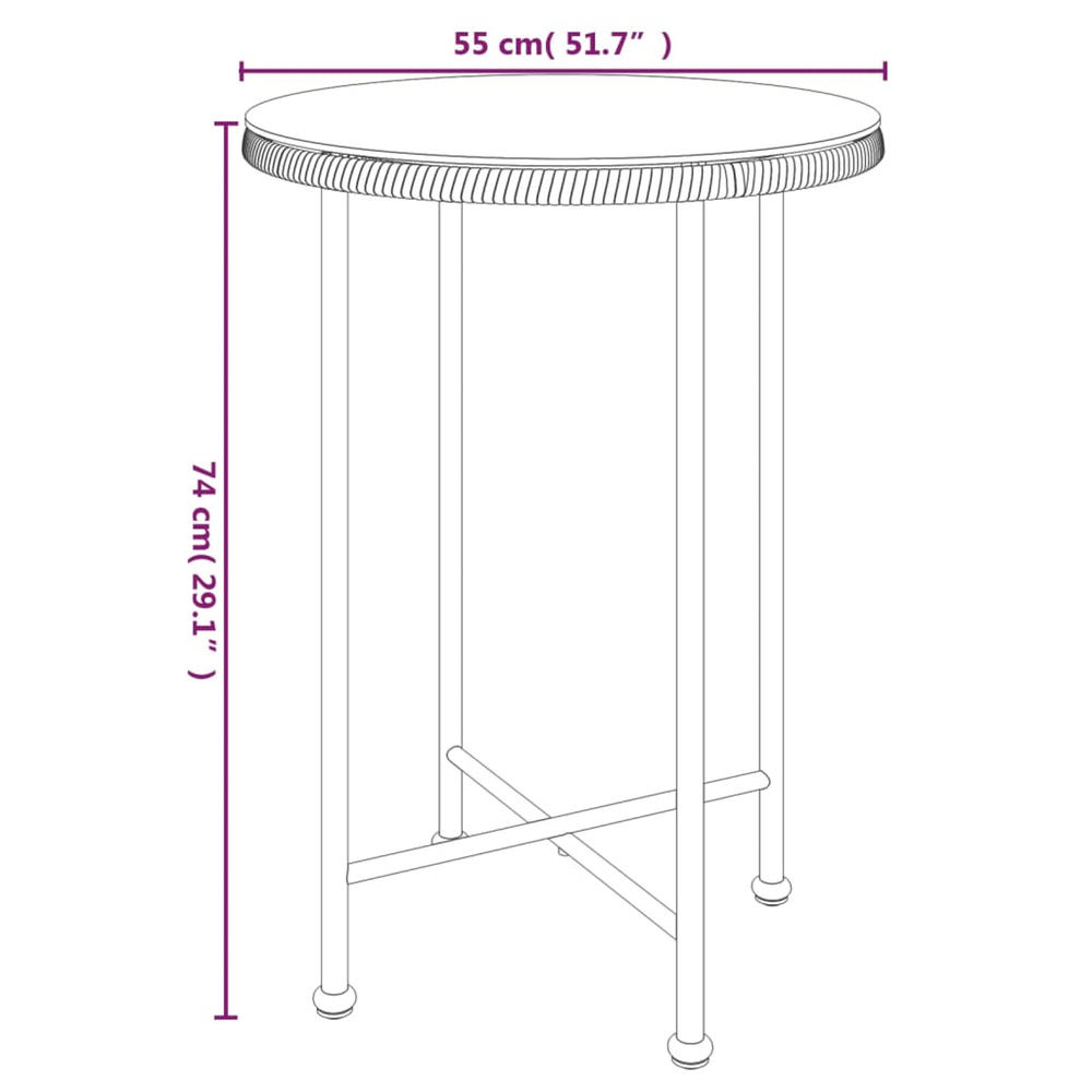 vidaXL Bistro Table Outdoor Side Table Garden Furniture for Porch Deck Steel