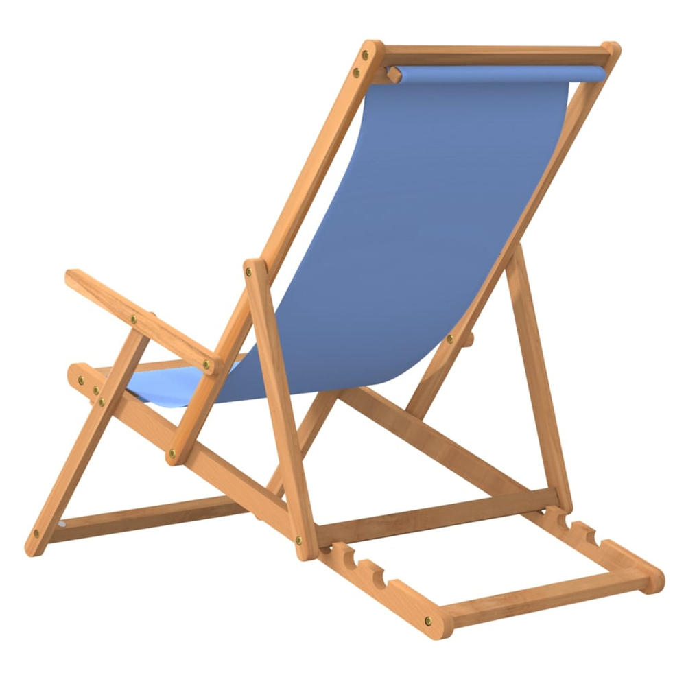 vidaXL Solid Teak Wood Folding Beach Chair Garden Outdoor Seat Multi Colors