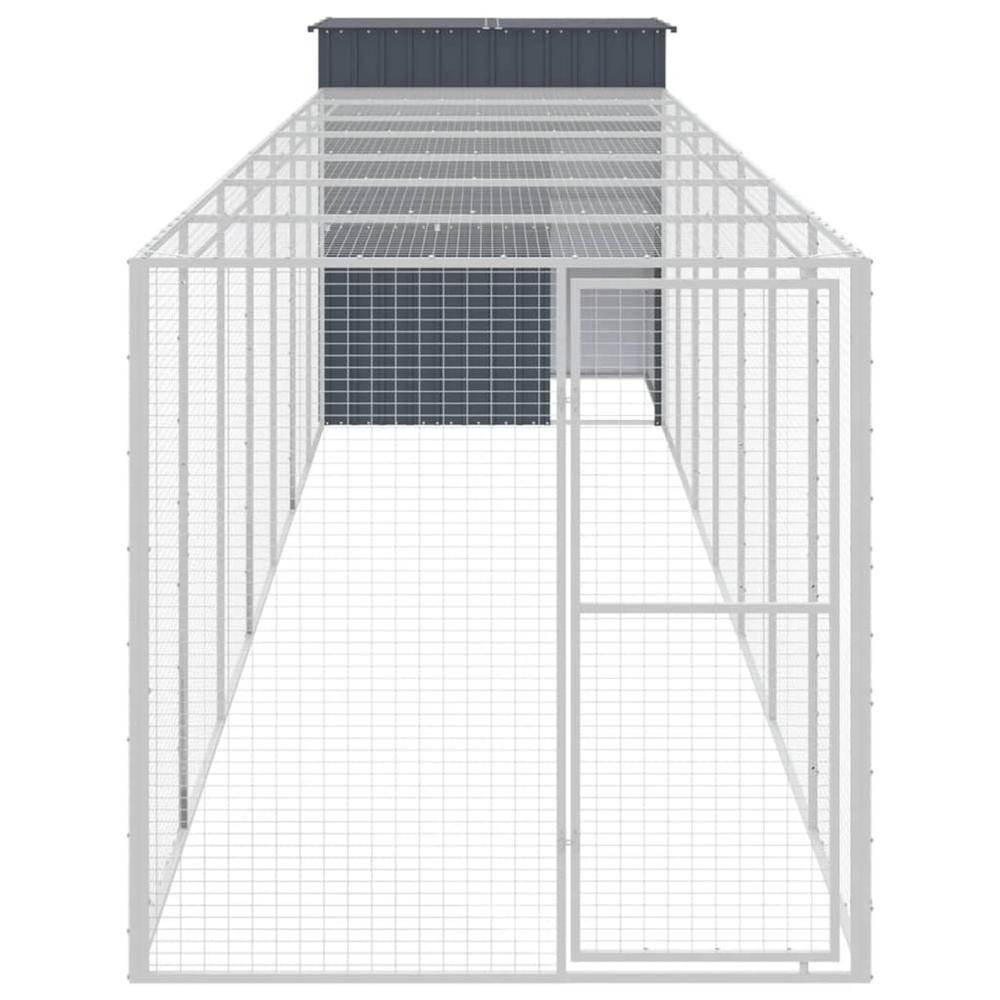 vidaXL Chicken Cage with Run Anthracite 65"x339.8"x71.3" Galvanized Steel