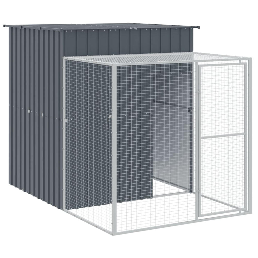 vidaXL Chicken Cage with Run Anthracite 65"x339.8"x71.3" Galvanized Steel