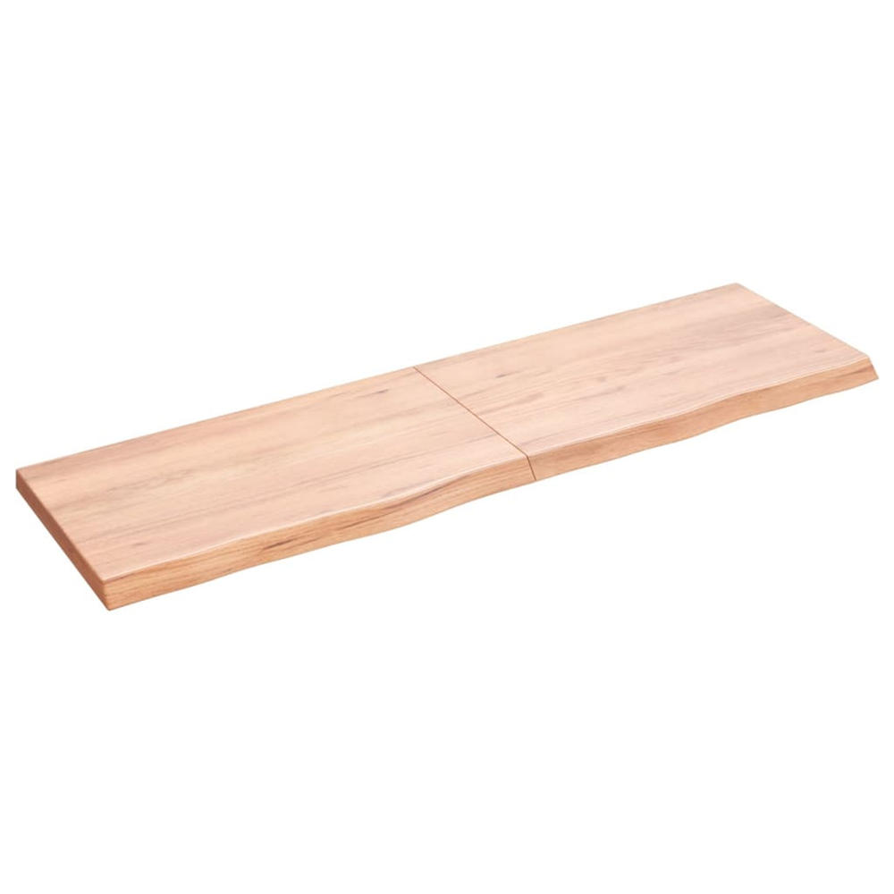 vidaXL Bathroom Countertop Light Brown 55.1"x15.7"x(0.8"-1.6") Treated Solid Wood