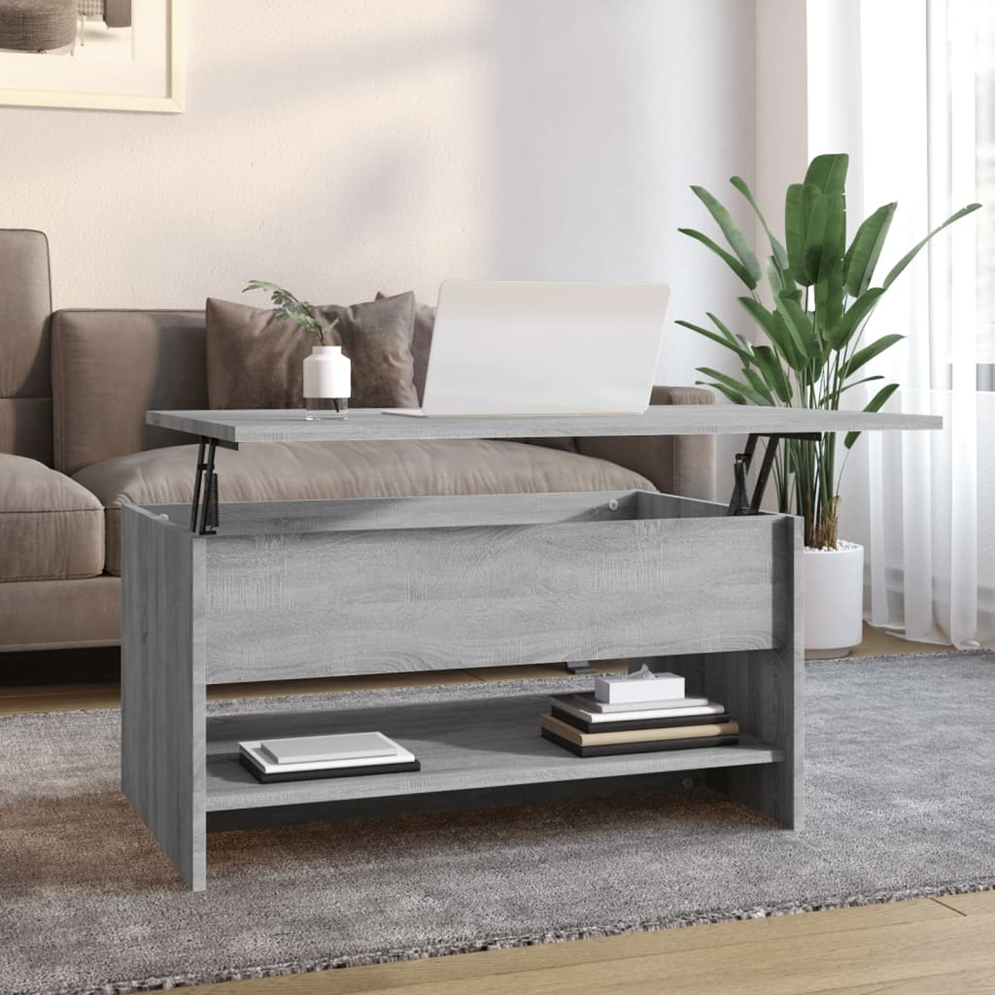 vidaXL Coffee Table Lift Top End Table Accent Side Sofa Table Engineered Wood